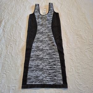 Bebe women's M/L Hourglass Space Eye Tank dress black & white NWT Bodycon